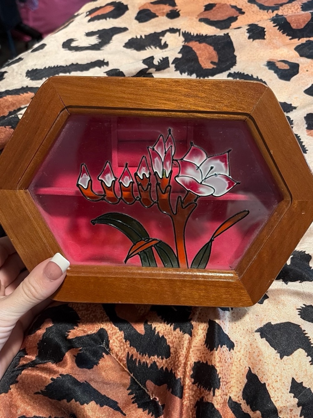 vintage mele stained glass jewlery box